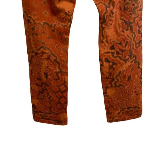 Anthropologie Pilcro Slim Boyfriend Jeans Women's Sz 31 Rust Orange Crop Ripped - Picture 11 of 14